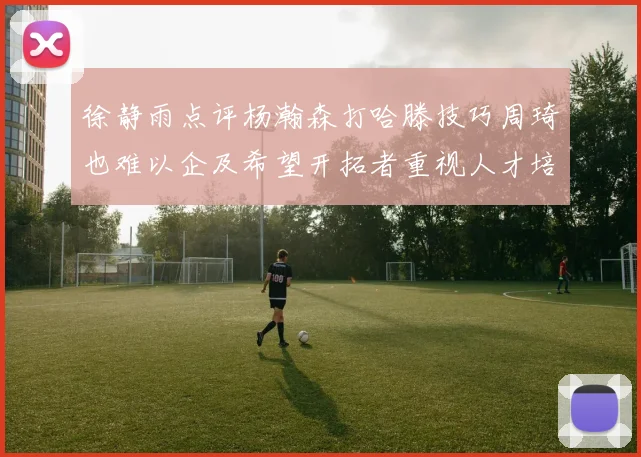 徐静雨点评杨瀚森打哈滕技巧周琦也难以企及希望开拓者重视人才培养